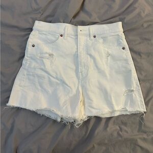 Express white high waisted Jean shorts